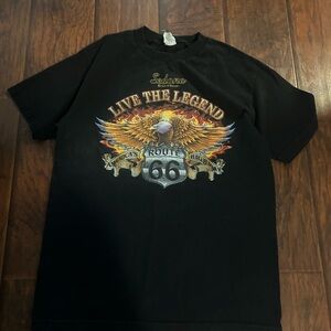 Y2k Black Route 66 Tee